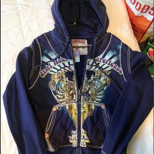 True religion jimmy hendrix tye dye zip up sweate